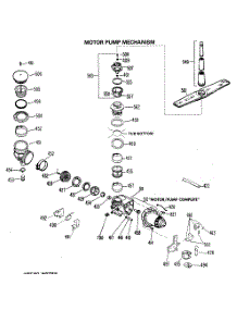 03 - Motor Pump Mechanism parts for Ge Dishwasher HDB827G-01 from AppliancePartsPros.com