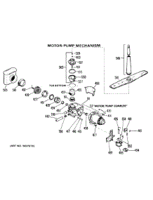 02 - Motor-Pump Mechanism parts for Ge Dishwasher HSM507-01 from AppliancePartsPros.com