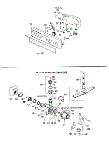 02 - Motor-Pump Mechanism parts for Ge Dishwasher HSM507G-01 from AppliancePartsPros.com