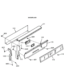 03 - Backsplash parts for Ge Range JGBS15PK1 from AppliancePartsPros.com