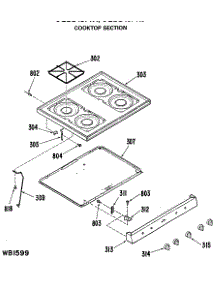 02 - Cooktop Section parts for Ge Range JGBS15PK3 from AppliancePartsPros.com
