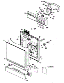 03 - Door Assembly parts for Ge Range JGBS16GPJ2 from AppliancePartsPros.com