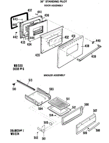 03 - Door Assembly parts for Ge Range JGBS16PJ2 from AppliancePartsPros.com
