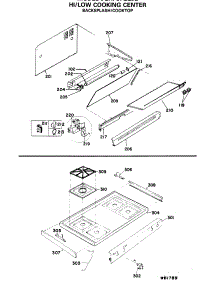 02 - Backsplash / Cooktop parts for Ge Range JGHP57GEJE from AppliancePartsPros.com