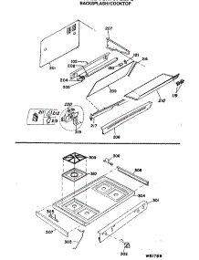 02 - Backsplash / Cooktop parts for Ge Range JGHP57GEJG from AppliancePartsPros.com