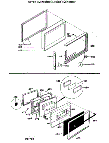 04 - Upper Oven Door / Lower Oven Door parts for Ge Range JGHP57GEJG from AppliancePartsPros.com