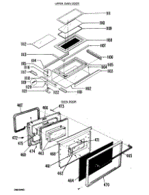 02 - Upper Oven Door parts for Ge Range JGHP66GEJ8 from AppliancePartsPros.com