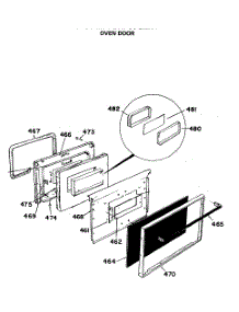 02 - Oven Door parts for Ge Range JGHP66GEN4 from AppliancePartsPros.com