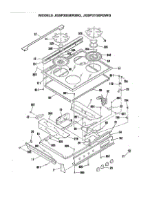 03 - Section3 parts for Ge Range JGSP31GER3WG from AppliancePartsPros.com