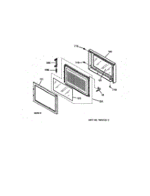 03 - Microwave Oven Door parts for Ge Oven JTP95BW1BB from AppliancePartsPros.com