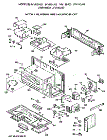 02 - Bottom Plate, Internal Parts & Mounting Bracket parts for Ge Microwave JVM140J03 from AppliancePartsPros.com