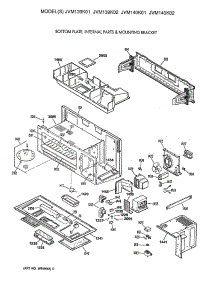 02 - Bottom Plate, Internal Parts & Mounting Bracket parts for Ge Microwave JVM140K01 from AppliancePartsPros.com