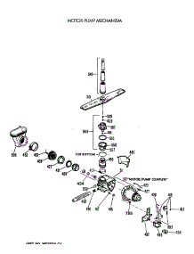 03 - Motor-Pump Mechanism parts for Ge Dishwasher LUD3100V64WB from AppliancePartsPros.com