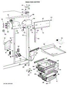 03 - Fresh Food Section parts for Ge Refrigerator MRSC22DME from AppliancePartsPros.com