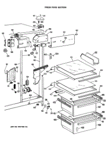 03 - Fresh Food Section parts for Ge Refrigerator MSE24DRAWH from AppliancePartsPros.com