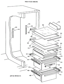 05 - Fresh Food Shelves parts for Ge Refrigerator MSG27DHXAWW from AppliancePartsPros.com