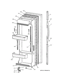 02 - Fresh Food Door parts for Ge Refrigerator MSK25GRBAAA from AppliancePartsPros.com