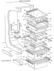 05 - Fresh Food Shelves parts for Ge Refrigerator MSK27PFXAWW from AppliancePartsPros.com