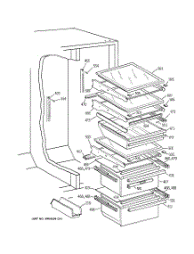 06 - Fresh Food Section parts for Ge Refrigerator MSK28DRBBAA from AppliancePartsPros.com