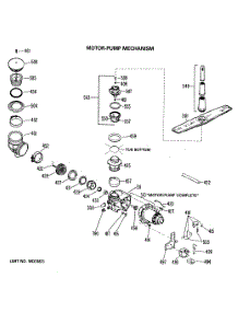 03 - Motor-Pump Mechanism parts for Ge Dishwasher PDB462K-02 from AppliancePartsPros.com
