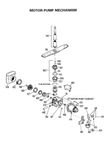 03 - Motor-Pump Mechanism parts for Ge Dishwasher PSD1060K02 from AppliancePartsPros.com