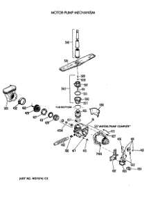 03 - Motor-Pump Mechanism parts for Ge Dishwasher PSD200V-61BA from AppliancePartsPros.com