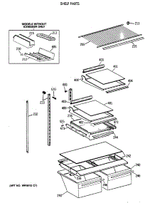 04 - Shelf Parts parts for Ge Refrigerator TBG18JAXDRWW from AppliancePartsPros.com