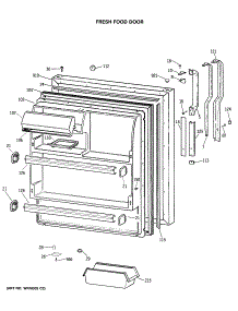 02 - Fresh Food Door parts for Ge Refrigerator TBX18DASERAD from AppliancePartsPros.com