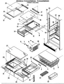 03 - Cabinet Shelving parts for Ge Refrigerator TCX22ZRBRWH from AppliancePartsPros.com