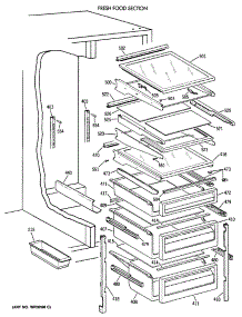 05 - Fresh Food Section parts for Ge Refrigerator TFG22PRXAWW from AppliancePartsPros.com