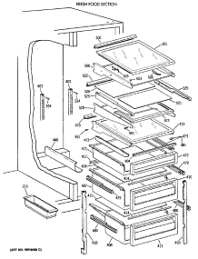 05 - Fresh Food Section parts for Ge Refrigerator TFG24PEXAWH from AppliancePartsPros.com