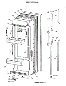 02 - Fresh Food Door parts for Ge Refrigerator TFH22PRXABB from AppliancePartsPros.com