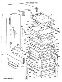 05 - Fresh Food Section parts for Ge Refrigerator TFH22PRXABB from AppliancePartsPros.com
