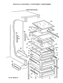 05 - Fresh Food Shelves parts for Ge Refrigerator TFH22PRXBWW from AppliancePartsPros.com