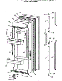 02 - Fresh Food Door parts for Ge Refrigerator TFH24PRSMBB from AppliancePartsPros.com