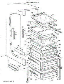 05 - Fresh Food Section parts for Ge Refrigerator TFH24PRXABB from AppliancePartsPros.com