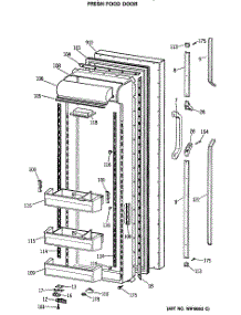 02 - Fresh Food Door parts for Ge Refrigerator TFH27PRSAAA from AppliancePartsPros.com