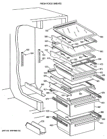 05 - Fresh Food Shelves parts for Ge Refrigerator TFH27PRTBBB from AppliancePartsPros.com