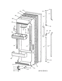 02 - Fresh Food Door parts for Ge Refrigerator TFHA24RRAAD from AppliancePartsPros.com