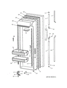 02 - Fresh Food Door parts for Ge Refrigerator TFHA27RRAAD from AppliancePartsPros.com