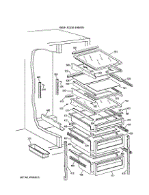 05 - Fresh Food Shelves parts for Ge Refrigerator TFK22PRXAAA from AppliancePartsPros.com