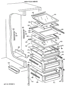 05 - Fresh Food Shelves parts for Ge Refrigerator TFK24PRXAWW from AppliancePartsPros.com