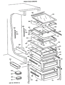05 - Fresh Food Shelves parts for Ge Refrigerator TFK27PFXAAA from AppliancePartsPros.com