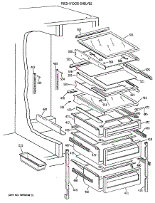 05 - Fresh Food Shelves parts for Ge Refrigerator TFT22PRXAWW from AppliancePartsPros.com