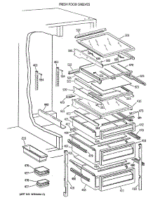 05 - Fresh Food Shelves parts for Ge Refrigerator TFT27PFXAAA from AppliancePartsPros.com