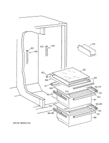 06 - Fresh Food Section parts for Ge Refrigerator TFX20JABEWW from AppliancePartsPros.com