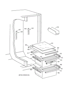08 - Fresh Food Section parts for Ge Refrigerator TFX22JRBAWW from AppliancePartsPros.com