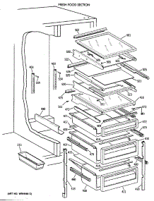05 - Fresh Food Section parts for Ge Refrigerator TFX22PRXAAA from AppliancePartsPros.com