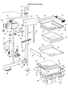 04 - Fresh Food Sectio parts for Ge Refrigerator TFX24FHQ from AppliancePartsPros.com
