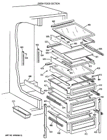 05 - Fresh Food Section parts for Ge Refrigerator TFX24PRXAWW from AppliancePartsPros.com